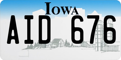 IA license plate AID676