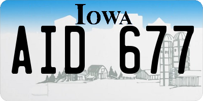 IA license plate AID677