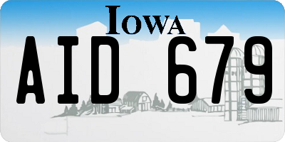 IA license plate AID679