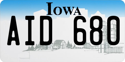 IA license plate AID680
