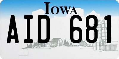 IA license plate AID681