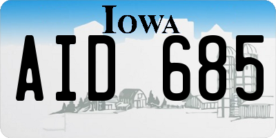 IA license plate AID685