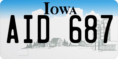 IA license plate AID687