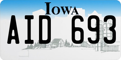IA license plate AID693