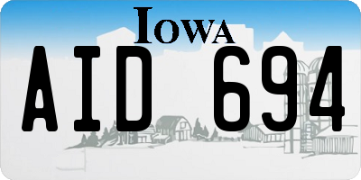 IA license plate AID694