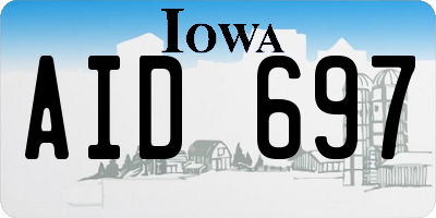 IA license plate AID697
