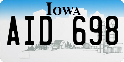 IA license plate AID698