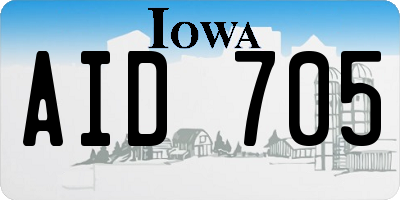 IA license plate AID705