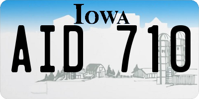 IA license plate AID710