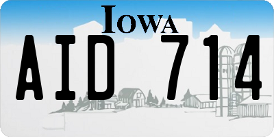 IA license plate AID714