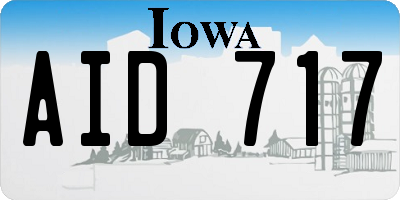 IA license plate AID717