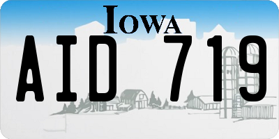 IA license plate AID719