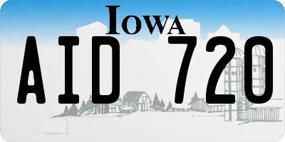 IA license plate AID720