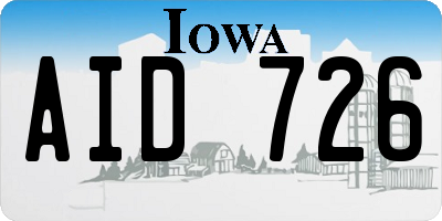 IA license plate AID726