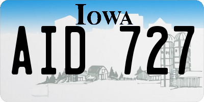 IA license plate AID727