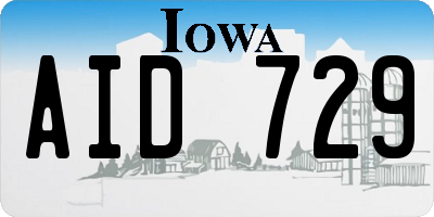 IA license plate AID729