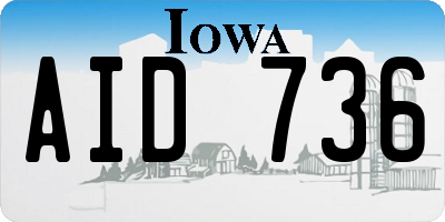 IA license plate AID736