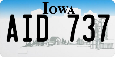 IA license plate AID737