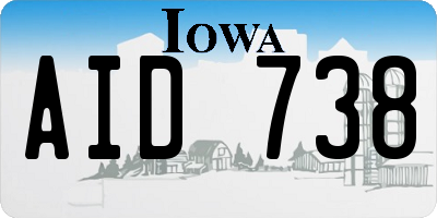 IA license plate AID738