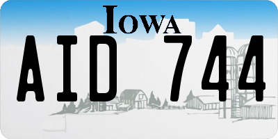 IA license plate AID744