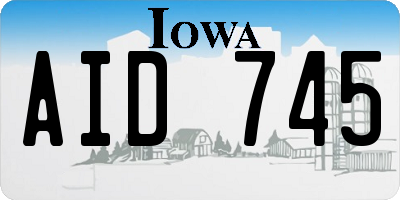 IA license plate AID745