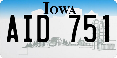IA license plate AID751
