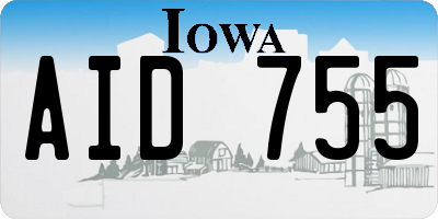 IA license plate AID755