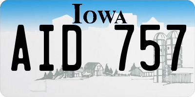 IA license plate AID757