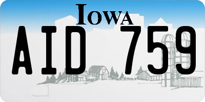 IA license plate AID759