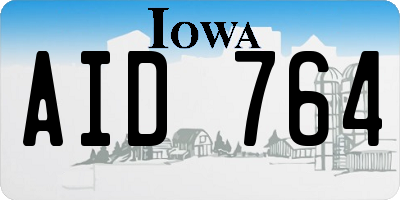 IA license plate AID764