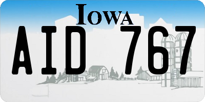 IA license plate AID767