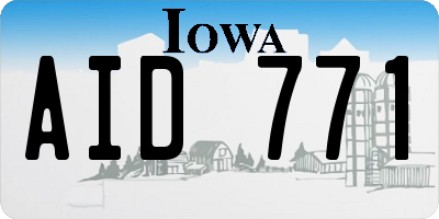 IA license plate AID771