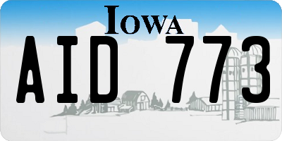 IA license plate AID773