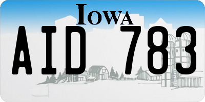 IA license plate AID783