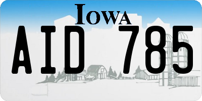 IA license plate AID785