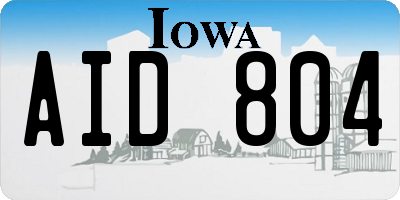 IA license plate AID804