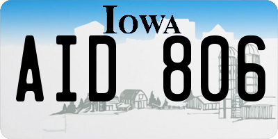 IA license plate AID806