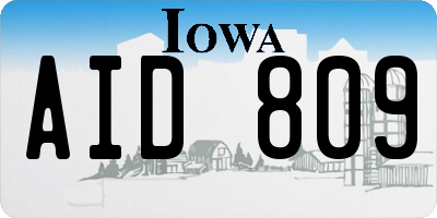 IA license plate AID809