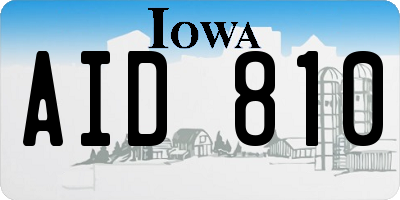 IA license plate AID810