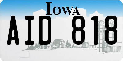 IA license plate AID818