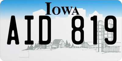 IA license plate AID819