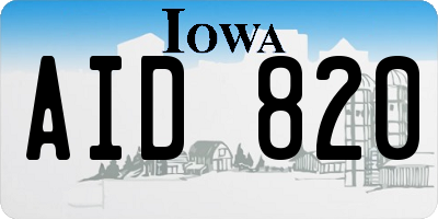 IA license plate AID820