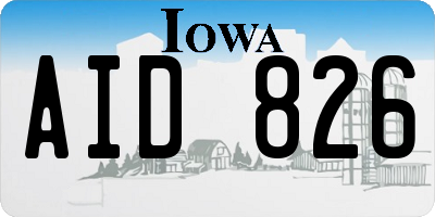 IA license plate AID826