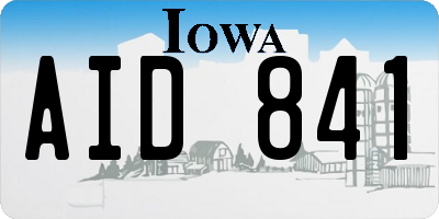 IA license plate AID841