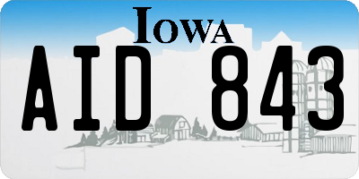 IA license plate AID843