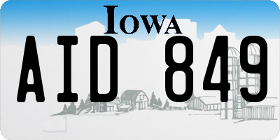 IA license plate AID849