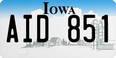 IA license plate AID851