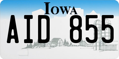IA license plate AID855
