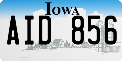 IA license plate AID856