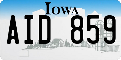 IA license plate AID859
